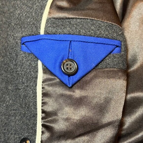 J.Crew Stadium Cloth Nello Gori Gray Wool Blend Belted Trench Coat - Picture 8 of 13